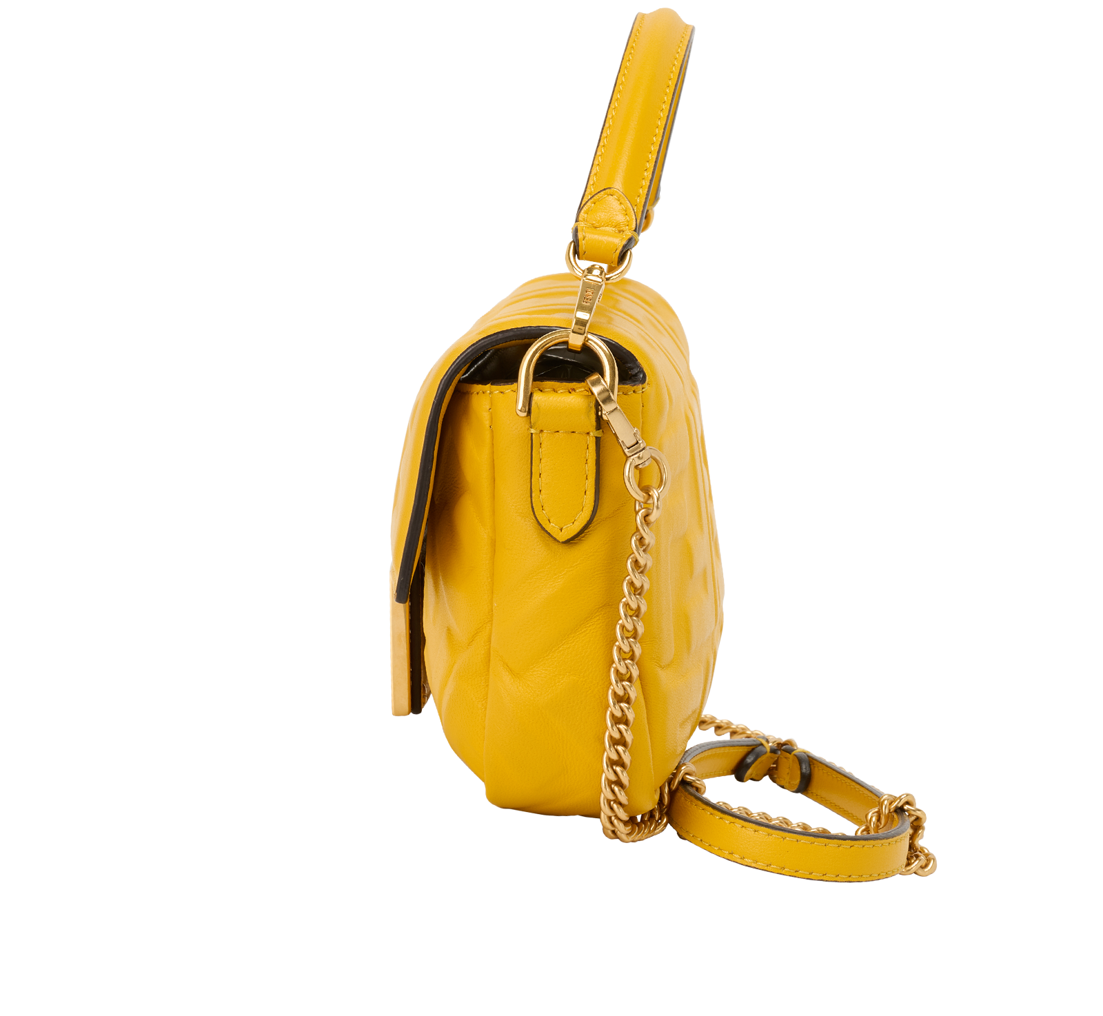 Mini Baguette, &pound;795, Handbags, Yellow, Leather, Bottom view
